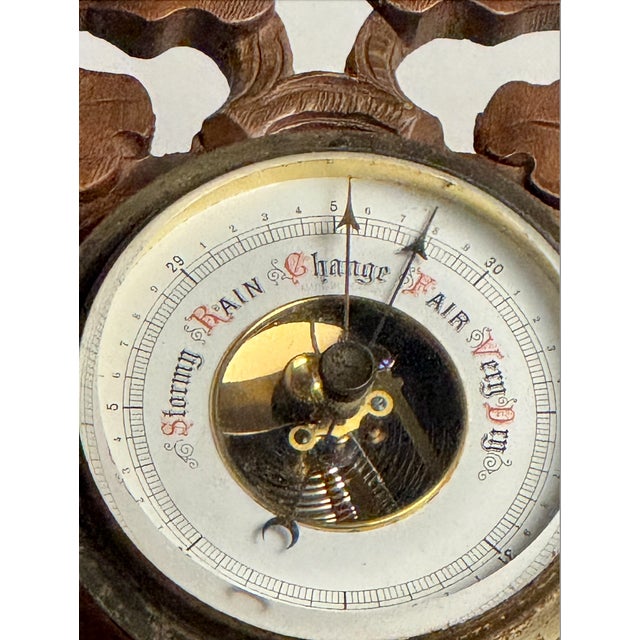 American 1900s Antique American Barometer With Oak Leaf and Acorn Detail For Sale - Image 3 of 6