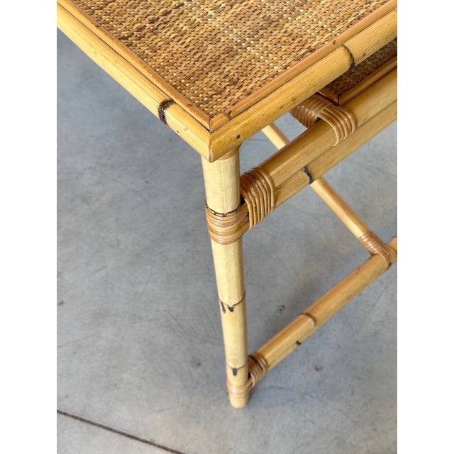 Vintage Wicker and Bamboo Desk, 1970s For Sale - Image 11 of 13