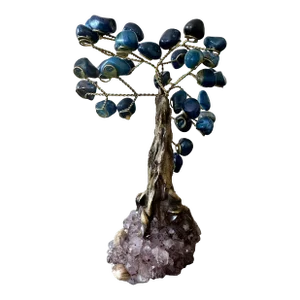 Vintage Amethyst and Lapis Miniature Tree Sculpture