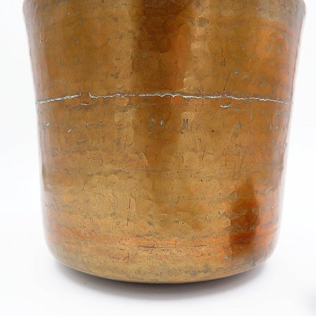 Brown Hammered Copper Pital Ghalcha Vase, 20th Century For Sale - Image 8 of 14