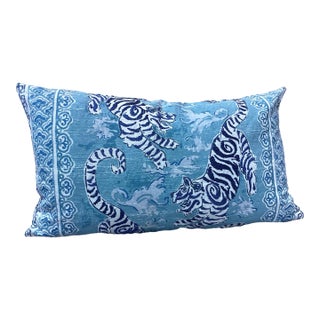 Lee Jofa Blue Bengal Tiger Pillow Covers For Sale