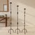 Rustic Hand Forged Iron Candelabra Set of 3 (107-127cm) Antique Copper Finish Open Twist Stem with Arched Base For Sale - Image 3 of 8