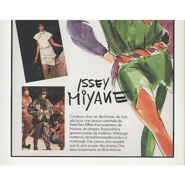 French 1982 French Issey Miyake Runway Fashion Print, Matted For Sale - Image 3 of 4