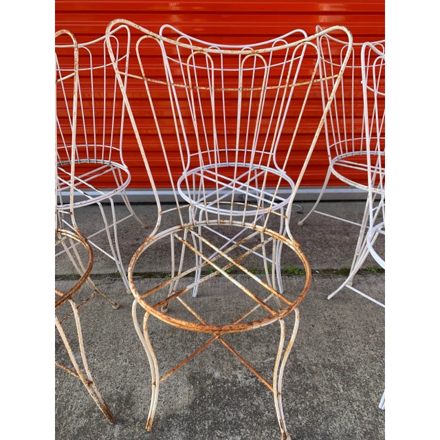 Mid Century Homecrest Wire Patio Dining Chairs - Set of 6 For Sale In San Francisco - Image 6 of 8