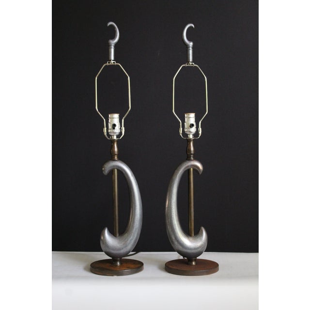 Mid 20th Century Gerald Thurston Influence Sculptural Lamps - a Pair For Sale - Image 11 of 12