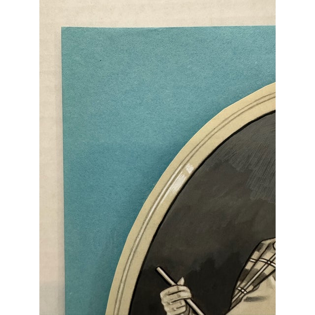 1940s Original Graphite Illustration of Scottish Boy Drummer, 11 X 8.5 In. For Sale - Image 4 of 5