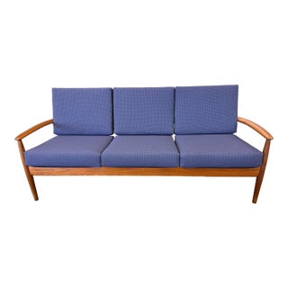 1960’s Mid Century Modern Danish Teak Sofa Designed by Grete Jalk for France & Son. New Knoll Upholstery For Sale