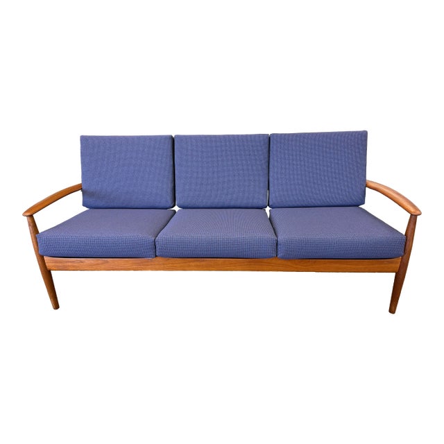 1960’s Mid Century Modern Danish Teak Sofa Designed by Grete Jalk for France & Son. New Knoll Upholstery For Sale