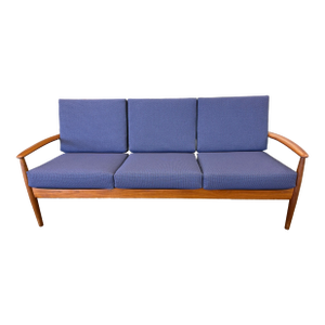 1960’s Mid Century Modern Danish Teak Sofa Designed by Grete Jalk for France & Son. New Knoll Upholstery