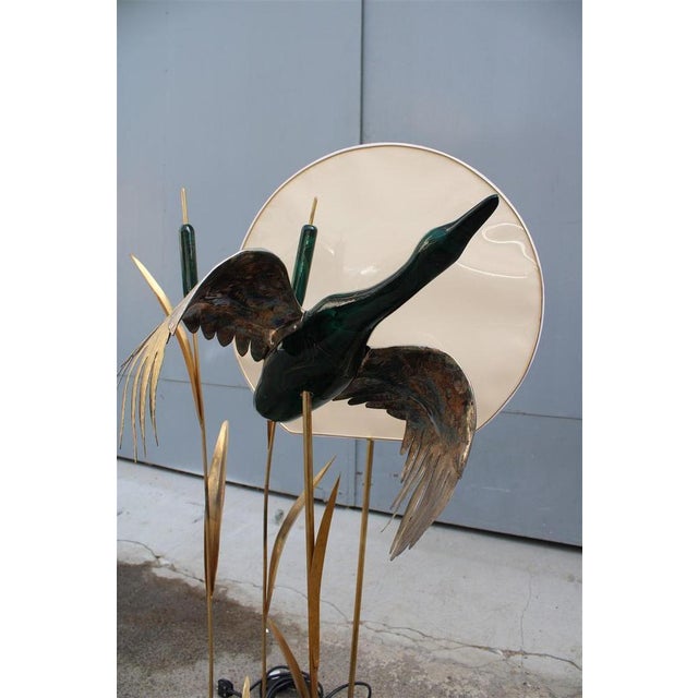 Italian Floor Lamp in Malachite & Brass, 1970s For Sale - Image 10 of 18
