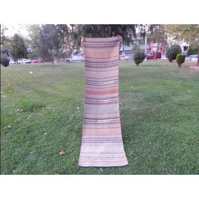 Textile Vintage Striped Turkish Kilim Runner 2′4″ × 8′4″ For Sale - Image 7 of 13