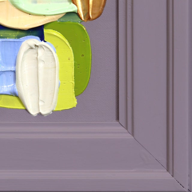 2020s Mauve - Contemporary Colorful Impasto Inspired Abstract Painting Wooden Frame Original Artwork by Shiri Phillips For Sale - Image 5 of 9