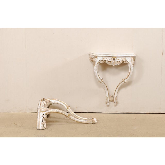 Italian Wall Mounted Consoles - A Pair For Sale - Image 9 of 13