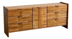 1990s Post Modern Triple Sideboard in Oak