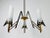 Brass Italian Mid-Century Brass and Opaline Glass 3-Arm Chandelier, 1960s For Sale - Image 8 of 11