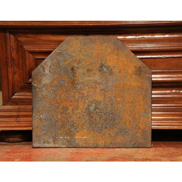 19th Century French Cast Iron Fireback With Crowned Coat of Arms For Sale In Dallas - Image 6 of 7