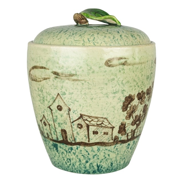 Hand Painted Ceramic Box by Arte Casa Albisola, 1940s For Sale