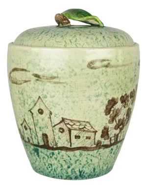 Hand Painted Ceramic Box by Arte Casa Albisola, 1940s