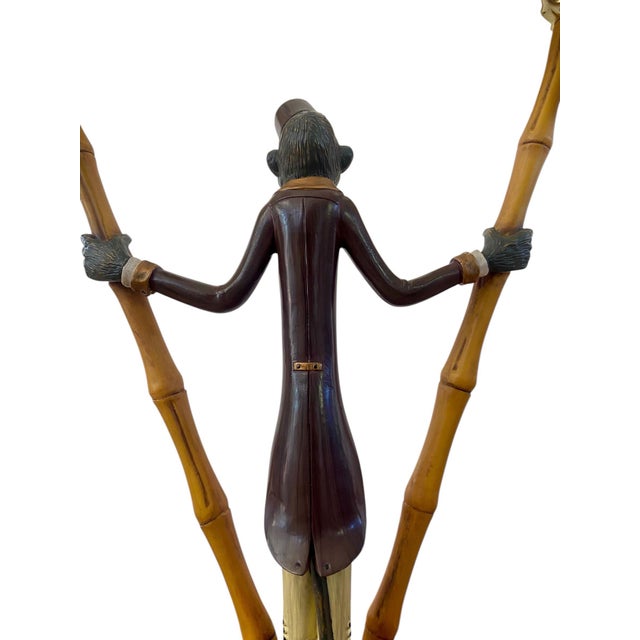 Vintage Bellhop Monkey Bamboo Table Lamp For Sale - Image 9 of 12