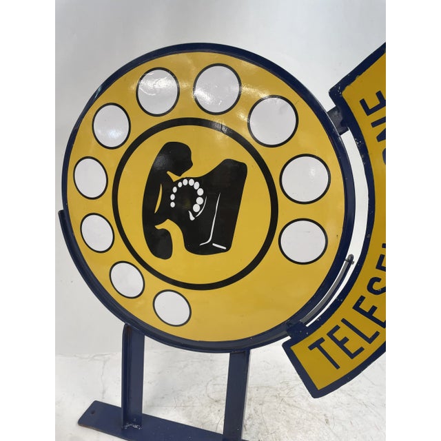 Blue Double-Sided Teleselection Sign in Metal For Sale - Image 8 of 13