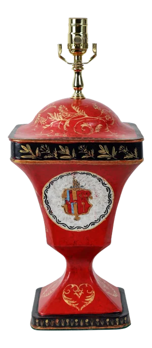 British Crest Pattern Table Lamp