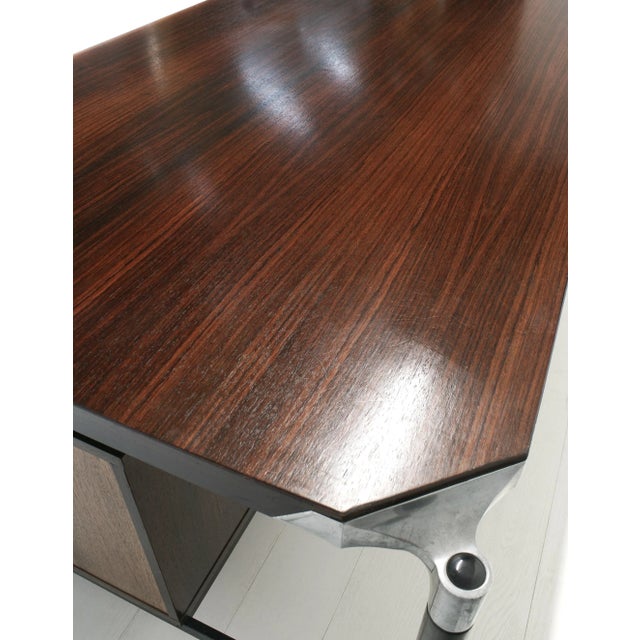 Pitagora Desk and Executive Socrate Desk Chair by Renato Venturi and Ennio Fazioli and Ico Parisi for MIM Roma, 1976, Set of 2 For Sale - Image 12 of 18