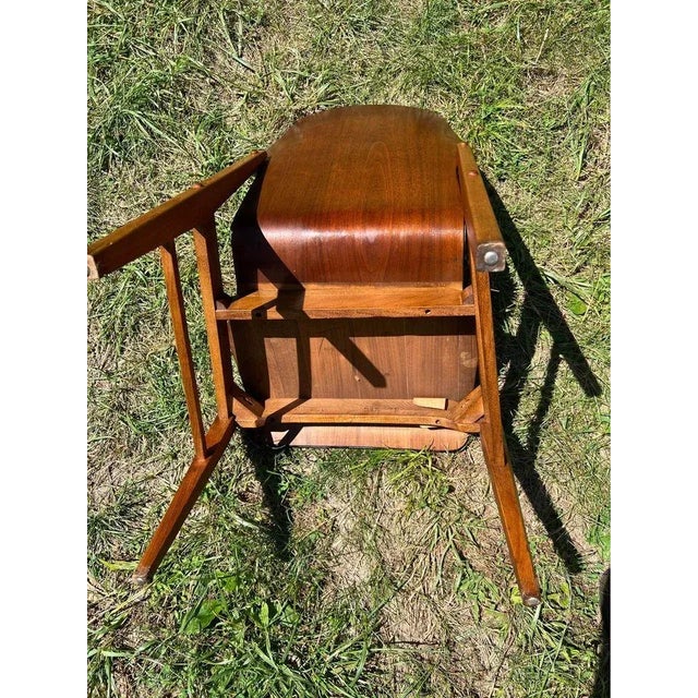 Set of 4 Lane First 1st Edition Arne Vodder Style Walnut and Vinyl Highback Dining Chairs For Sale - Image 10 of 13