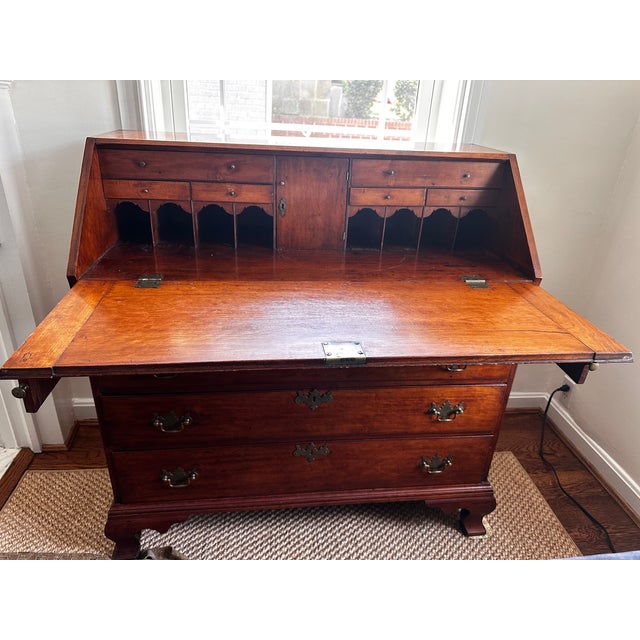 Antique Chippendale Slant Front Secretary Desk For Sale - Image 9 of 10