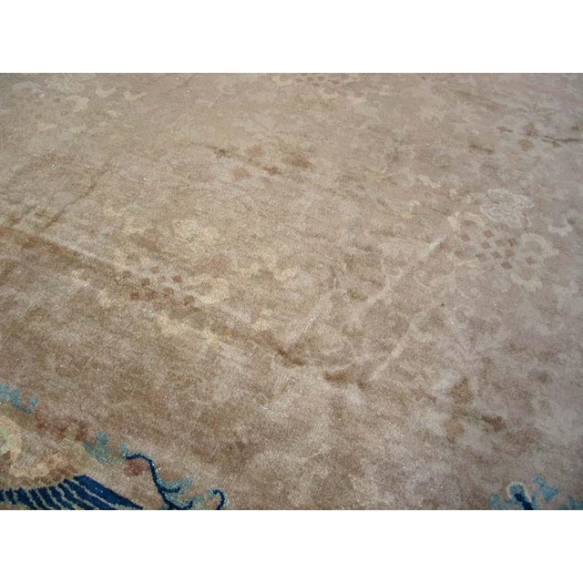 Early 20th Century Wonderful Tan-Camel Background Color With Foliate Pattern Antique Chinese Peking Rug For Sale - Image 5 of 7