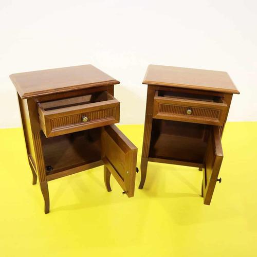 Wood Wooden Nightstands with Curved Legs, Set of 2 For Sale - Image 7 of 11
