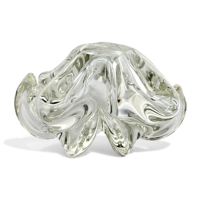 Murano Vintage Murano Clear Art Glass Bowl Ashtray For Sale - Image 4 of 5