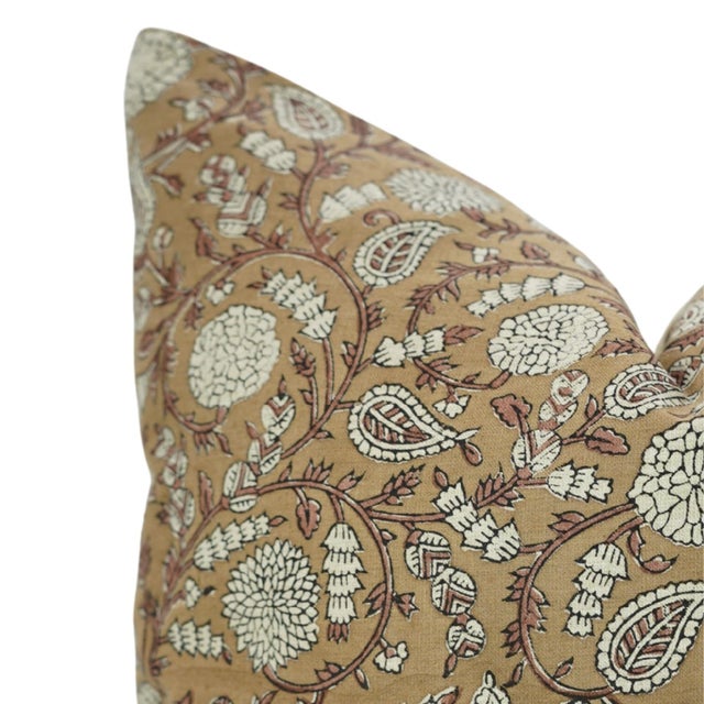 Rustic Fabdivine Shilong Handmade Pure Linen Pillow Cover 18x18 Decorative Throw Cushion For Sale - Image 3 of 9