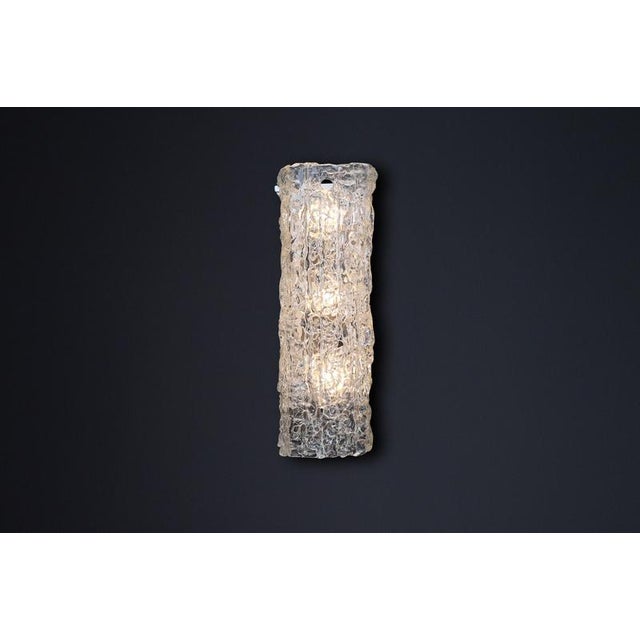 Metal Mid-Century Large Art Glass Sconces, Austria, 1950s For Sale - Image 7 of 10