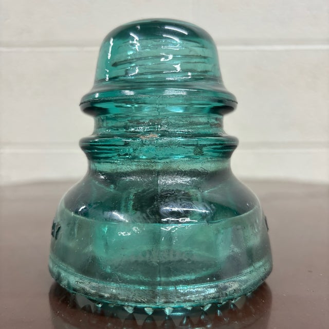 Antique Hemingray 40 Teal Glass Insulator For Sale In Kansas City - Image 6 of 6