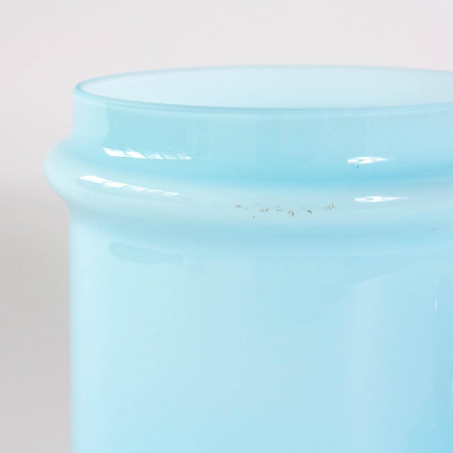 Blue Portuguese Light Blue Opaline Jar, 1960s For Sale - Image 8 of 15