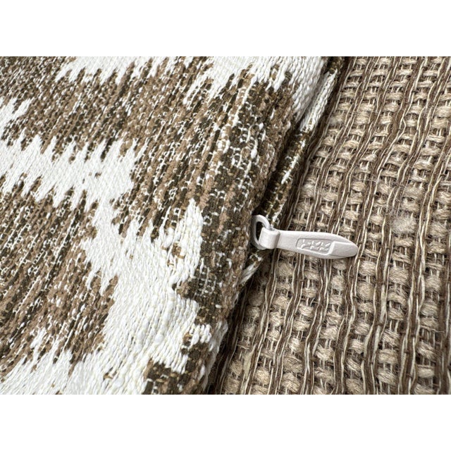 Brown Rh Restoration Hardware Nazaré Block Print Pillow Cover 13" × 21" Lumbar For Sale - Image 8 of 14