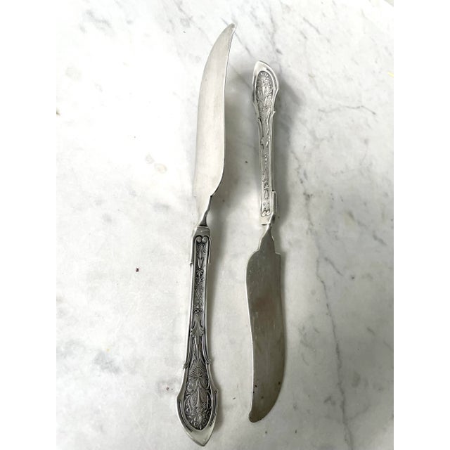 Antique Wood and Hughes Sterling Silver Butter Knives - 1875 For Sale - Image 4 of 10