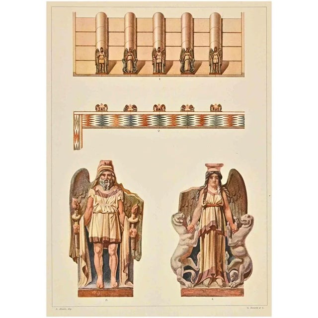 Decorative Motifs - Etruscan Styles is a print on ivory-colored paper realized by Andrea Alessio in the early 20th...