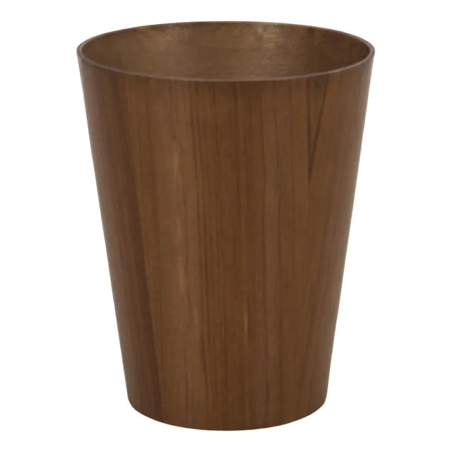 Trash Can in Teak Wood Veneer For Sale
