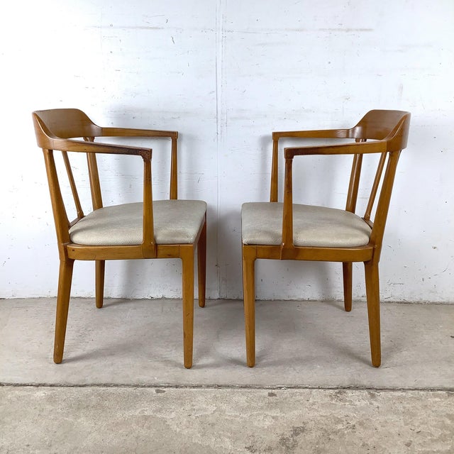 Brown Set of Six Tomlinson Mid-Century Modern Walnut Dining Chairs, Circa 1960s For Sale - Image 8 of 12