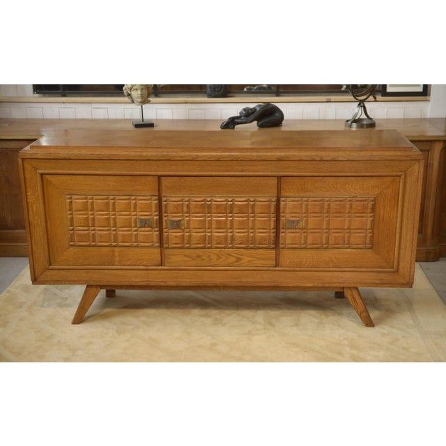 1960s Brutalist Oak Buffet, 1960s For Sale - Image 5 of 13