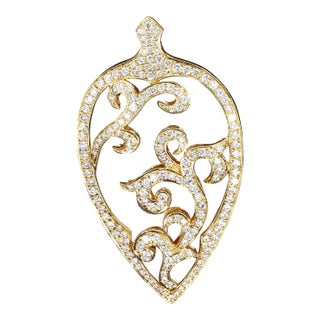 Chad Allison 18k Yellow Gold Diamond Pendant ~1.2ct G/Si1 For Sale