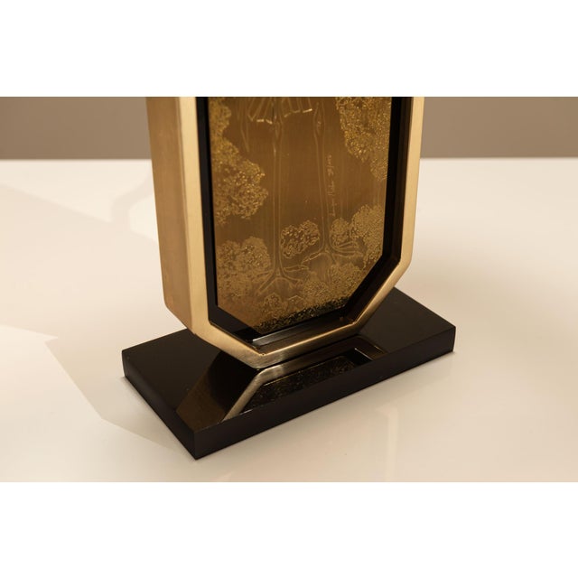 Limited Edition Table Lamps with 23 Karat Gold-Gilded Panels by Georges Mathias, 1980s, Set of 2 For Sale - Image 11 of 18