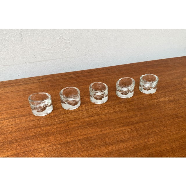 Vintage Scandinavian Ice Glass Candleholders, 1970s, Set of 5 For Sale - Image 15 of 15
