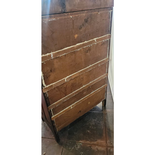 1900s Antique Handmade Rustic Farmhouse Cherry Tall Dresser Country Style For Sale In San Diego - Image 6 of 6