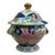 Chinese Export Pink & Blue Tobacco Leaf Pattern Pottery Holiday Tureen For Sale