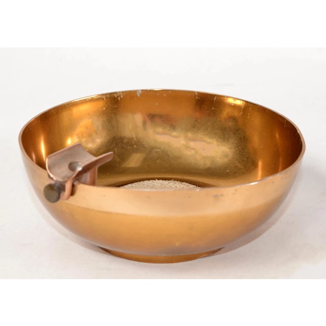 Dunhill 1950s Dunhill Gold Plate Brass Cigar Ashtray British Colonial England Collectibles For Sale - Image 4 of 13