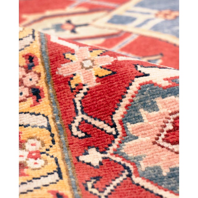 Pasargad Home Serapi Navy/Red Wool Area Rug- 8' 1'' X 9' 8'' For Sale In New York - Image 6 of 8