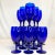 Glass 1940s Vintage Art Deco Hollywood Regency Cobalt Large Water-Wine Goblets - Set of 18. For Sale - Image 7 of 7