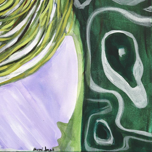 2020s Ophelia - Earthy Floral Feminine Figurative Portrait Painting on Canvas Original Artwork by Naomi Jones For Sale - Image 5 of 9